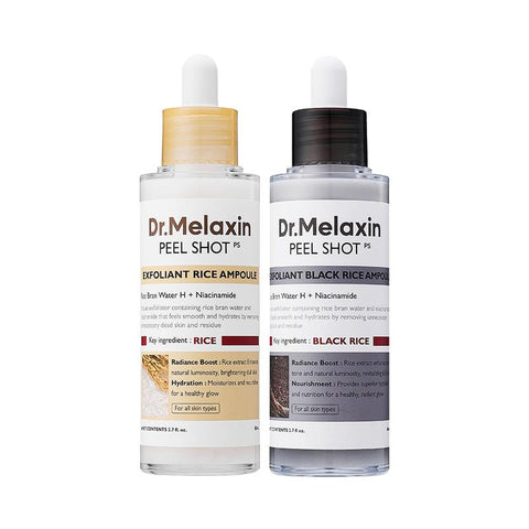 Dr.Melaxin Official Face Peel Shot Glow Rice Ampoule Duo